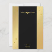 Chic Gold Black Confetti Junggeselinnen-Abschied Einladung (Rückseite)