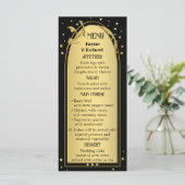 Chic Gold Black Deko Style Wedding Menükarte (Stehend Vorderseite)