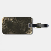 Chic gold Black Drippings Glitzer Monogramm Gepäckanhänger (Rückseite horizontal)