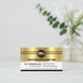 Chic Gold Black Layers Trucker Visitenkarte (Stehend Vorderseite)