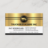 Chic Gold Black Layers Trucker Visitenkarte (Vorderseite)