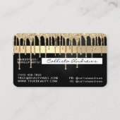 Chic Gold Black Metallic Glitzer Tropfen Credit Visitenkarte (Rückseite)