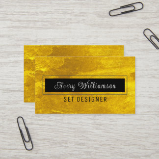 Chic Gold Black Modern Minimalistisch Visitenkarte