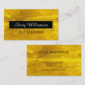 Chic Gold Black Modern Minimalistisch Visitenkarte (Vorne/Hinten)
