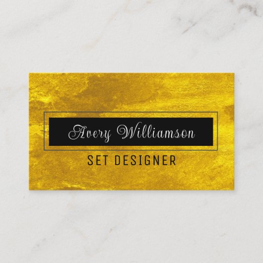 Chic Gold Black Modern Minimalistisch Visitenkarte (Vorderseite)