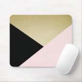 Chic Gold Black Pink Abstraktes Muster Mouse Pad Mousepad (Mit Mouse)