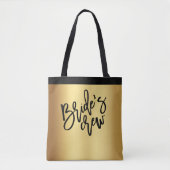 Chic Gold Black Script Bride Crew Hochzeit Tasche (Vorderseite)