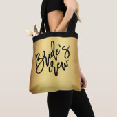 Chic Gold Black Script Bride Crew Hochzeit Tasche (Von Nahem)