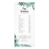 Chic gold black tropical price list salon werbekarte (Hinten)