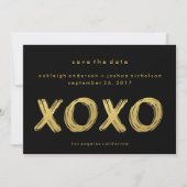 Chic Gold Black | XOXO-Foto Save the Date (Vorderseite)