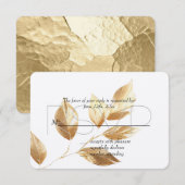 Chic Gold Blätter Hochzeit RSVP Karte (Vorne/Hinten)