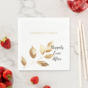 Chic Gold Blätter Wedding Serviette