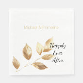 Chic Gold Blätter Wedding Serviette (Vorderseite)
