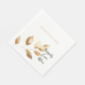 Chic Gold Blätter Wedding Serviette (Ecke)