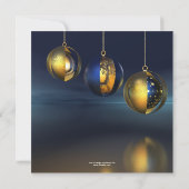 Chic Gold Blue Artistic Christmas Party Einladung (Rückseite)