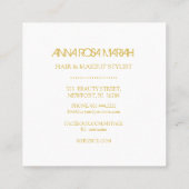 *~* Chic Gold Blue Marble Girly Haar Makeup Quadratische Visitenkarte (Rückseite)