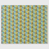 Chic Gold Blue Pattern Statue of Liberty New York Geschenkpapier (Flach)
