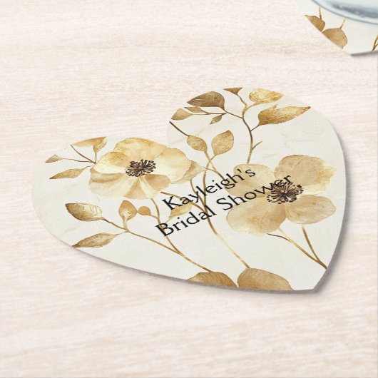 Chic Gold Blume Brautparty Untersetzer (angewinkelt)