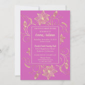 Chic Gold Blume Bridal Dusche Einladung (Vorderseite)