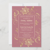 Chic Gold Blume Bridal Dusche Einladung (Vorderseite)