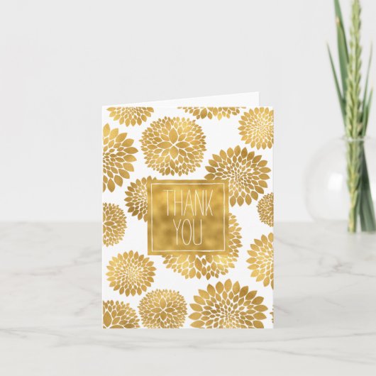 Chic Gold Blume danke (Vorderseite)
