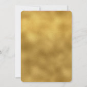 Chic Gold Blume Geburtstag Einladung (Rückseite)