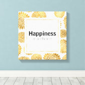 Chic Gold Blume Glück ist eine Wahl Leinwanddruck (Insitu (Holzboden))