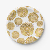 Chic Gold Blume Pappteller (Vorderseite)