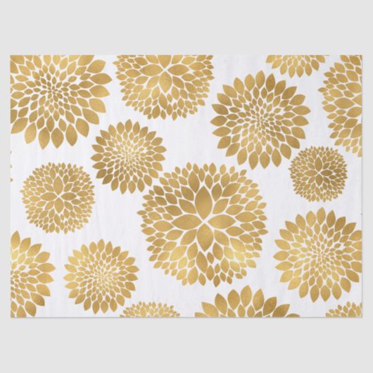 Chic Gold Blume Seidenpapier (Vorderseite)
