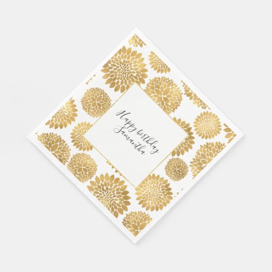 Chic Gold Blume Serviette (Ecke)