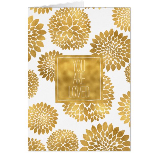 Chic Gold Blume Sie werden geliebt (Vorne)