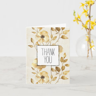 Chic Gold Blume Vielen Dank Karte