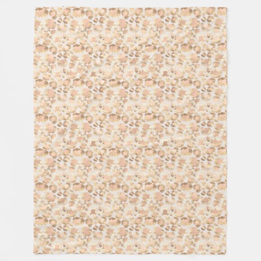 Chic Gold Blush Pink Leopard Print Fleecedecke (Vorderseite)