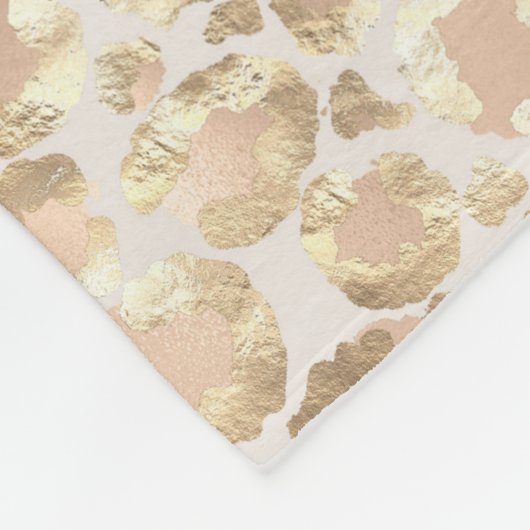 Chic Gold Blush Pink Leopard Print Fleecedecke (Ecke)