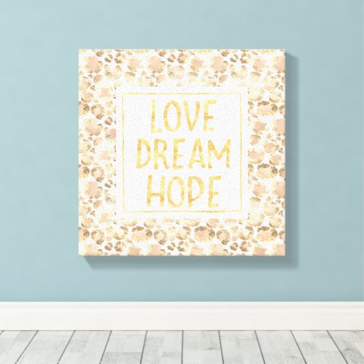 Chic Gold Blush Pink Leopard Print Leinwanddruck (Insitu (Holzboden))