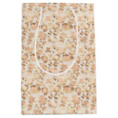 Chic Gold Blush Pink Leopard Print Mittlere Geschenktüte (Vorderseite)