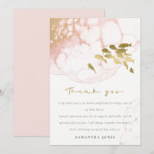 Chic Gold Blush Pink Unterwasser Fish Baby Dusche Dankeskarte (Vorne/Hinten)