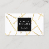 Chic Gold Bobby Buttone Friseur Stylist Salon Visitenkarte (Vorderseite)