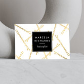 Chic Gold Bobby Buttone Friseur Stylist Salon Visitenkarte