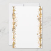 Chic Gold Botanical Border Wedding Einladung (Rückseite)