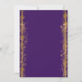 Chic Gold Botanical Border Wedding Einladung (Rückseite)