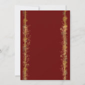 Chic Gold Botanical Border Wedding Einladung (Rückseite)