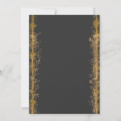 Chic Gold Botanical Border Wedding Einladung (Rückseite)