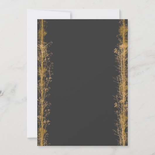 Chic Gold Botanical Border Wedding Einladung (Rückseite)