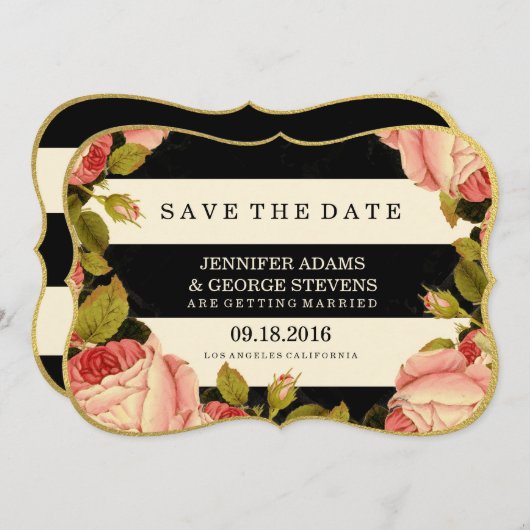 CHIC GOLD | BOTANISCH SAVE THE DATE (Vorne/Hinten)