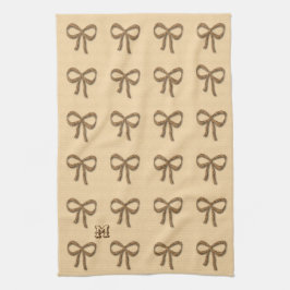 Chic Gold Bow Muster Creme Beige Küchentücher