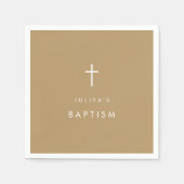 Chic Gold Bräune Cross Baptisse Serviette (Vorderseite)