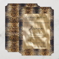 Chic Gold Bronze Black Snake Skin