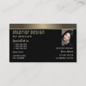 Chic Gold Brown Black Stilvoll mit Logos und Foto Visitenkarte (Rückseite)