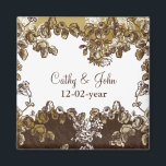 Chic Gold Brown Vintag Floral Wedding Magnet<br><div class="desc">Chic Gold Brown Vintag Floral Wedding Design</div>